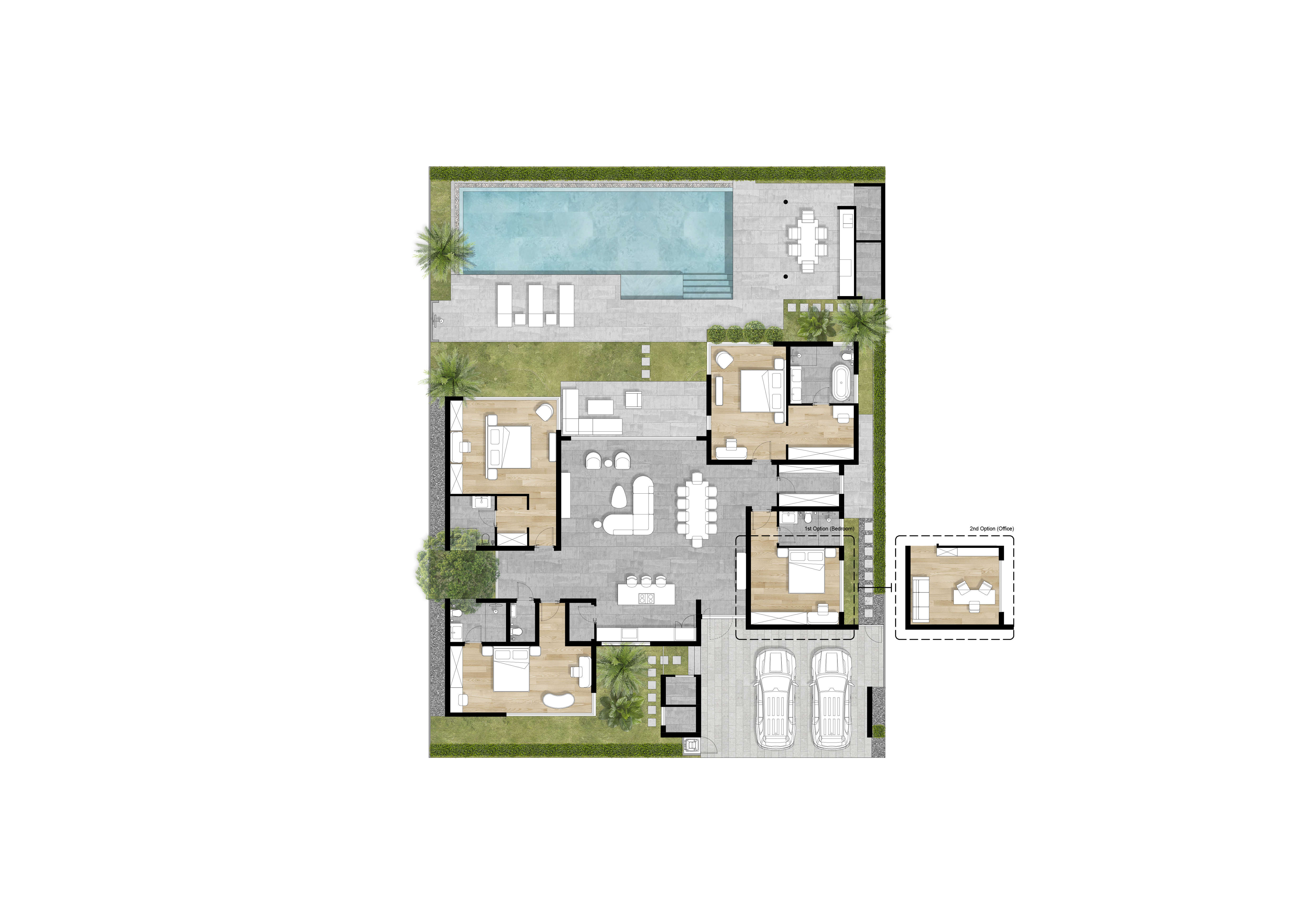 Планировка Type B — вилла Redwood Lakeside на Пхукете
