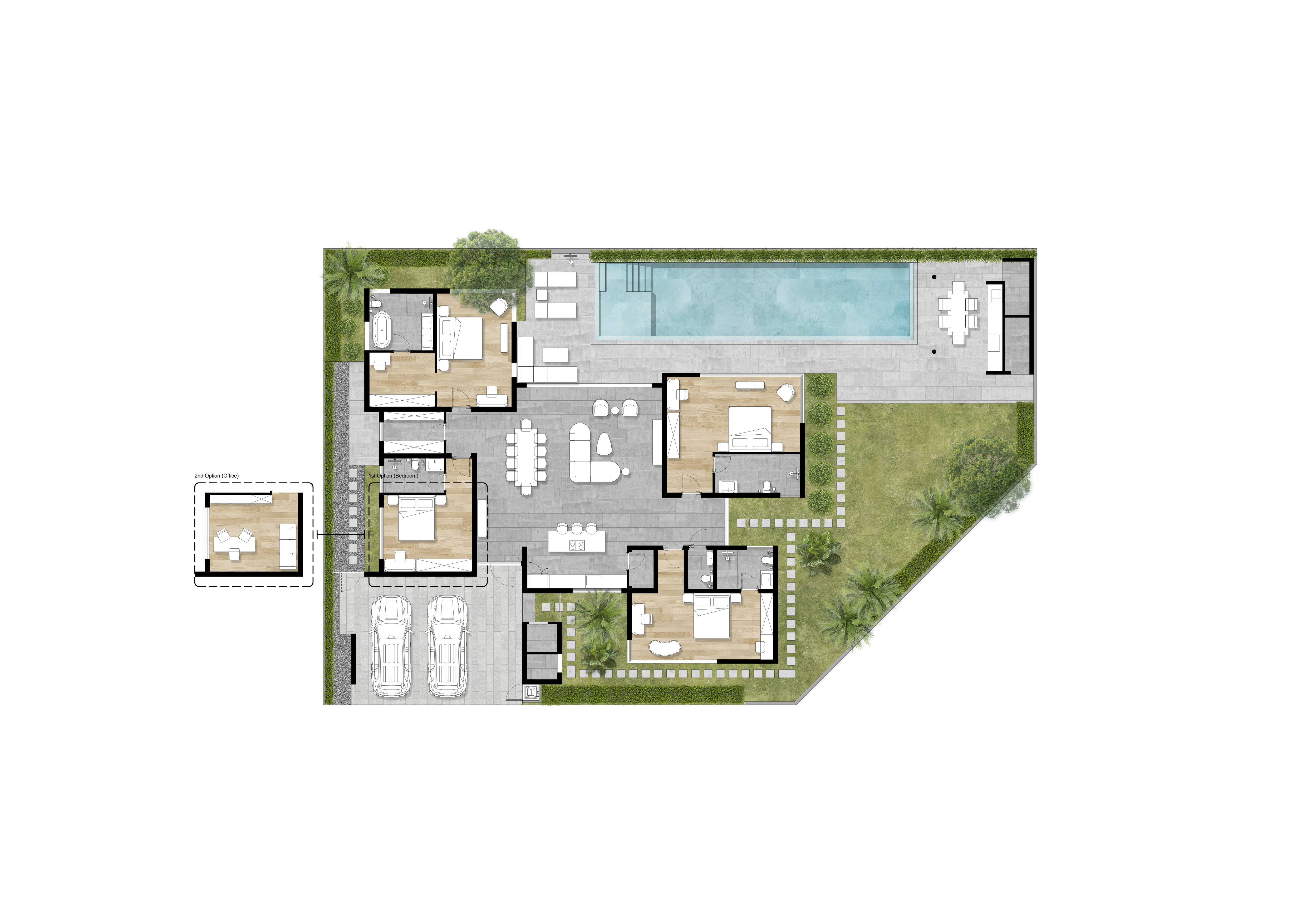 Планировка Type C — вилла Redwood Lakeside на Пхукете